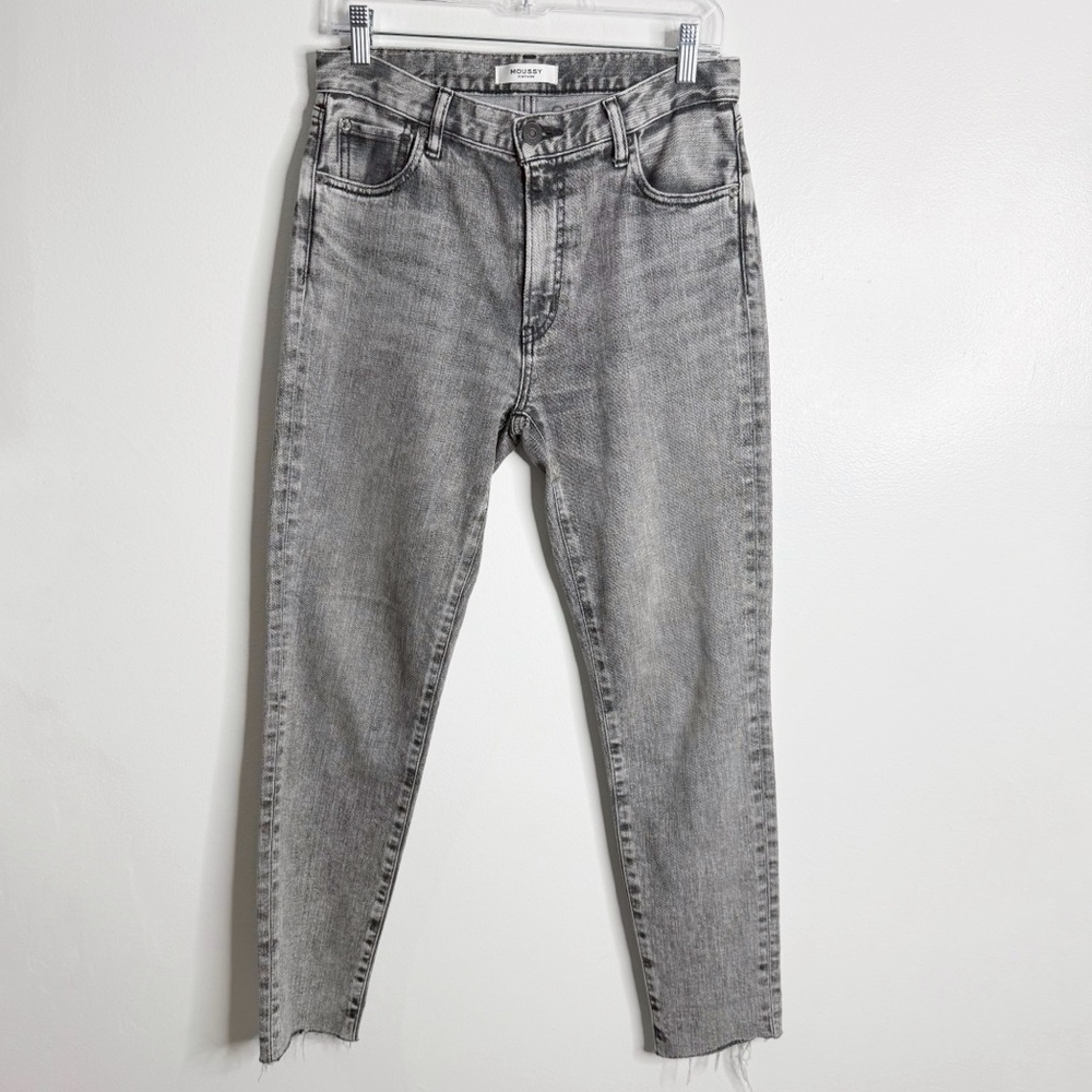 NWOT Moussy Vintage Light Black Skinny Jean Raw Hem Size 27 Designer‎ Minimalist